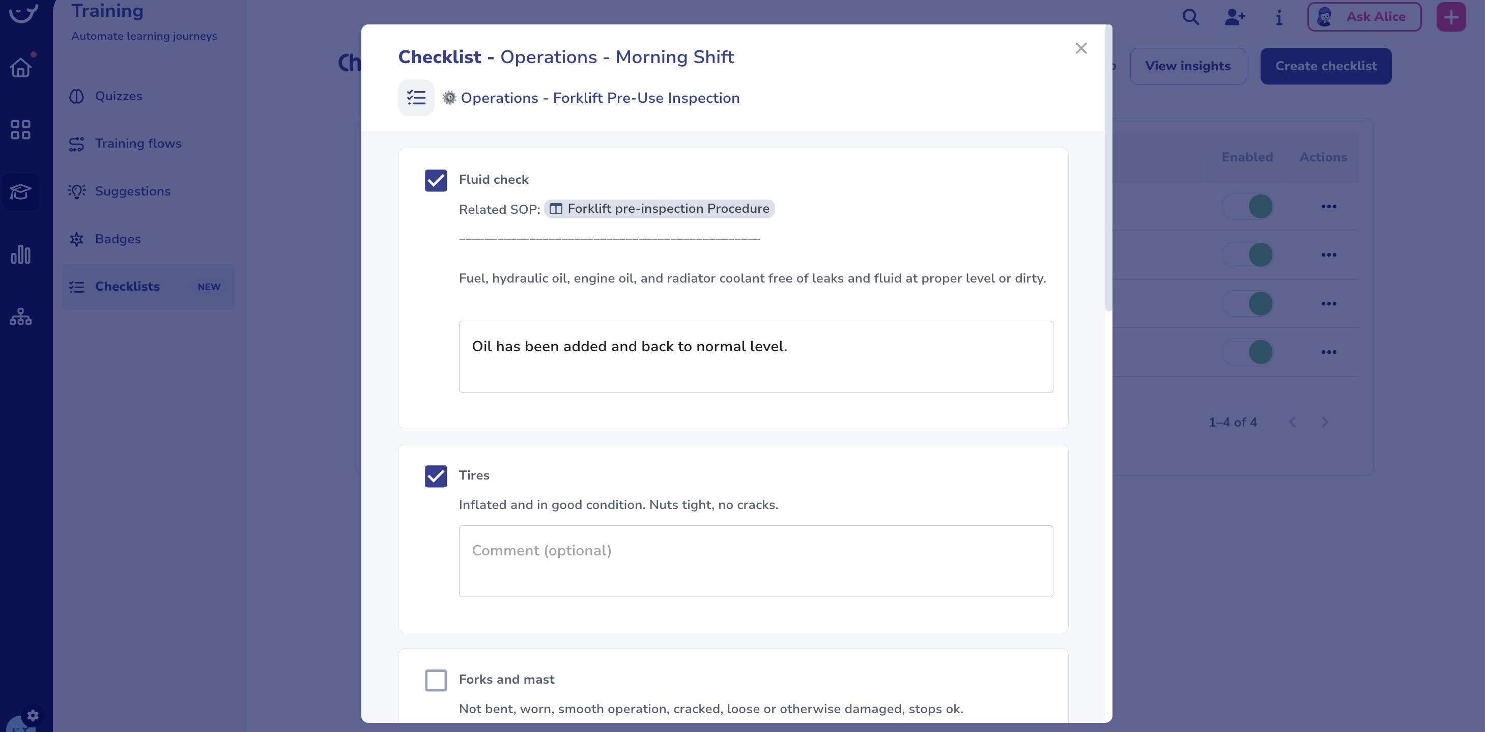 Checklists